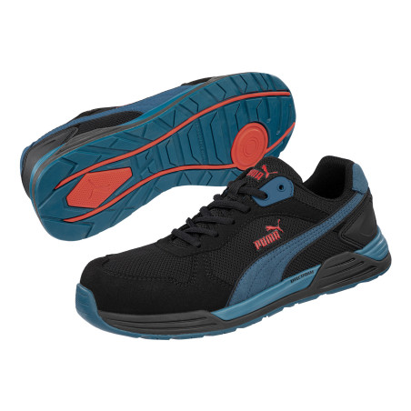 FRONTSIDE BLK/BLUE LOW PUMA SAFETY CHAUSSURES DE SÉCURITÉ
