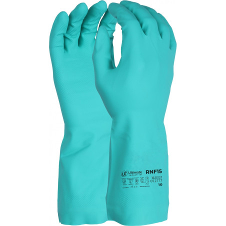 Gants de protection chimique normé EN 374 (Turquoise)