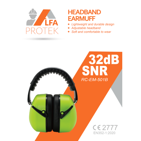 Casque anti bruit 32 dB - Jaune fluo
