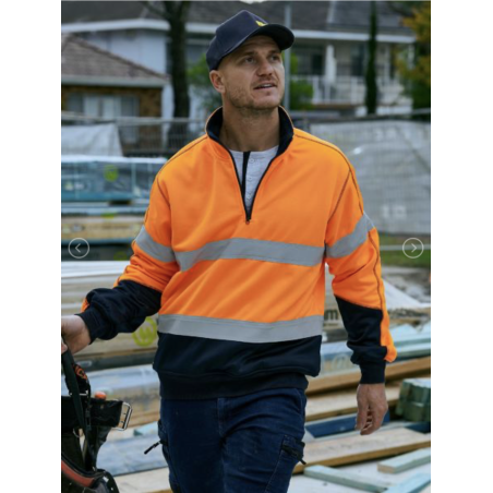 PULL EN POLAIRE À HAUTE VISIBILITÉ AVEC ZIP 1/4