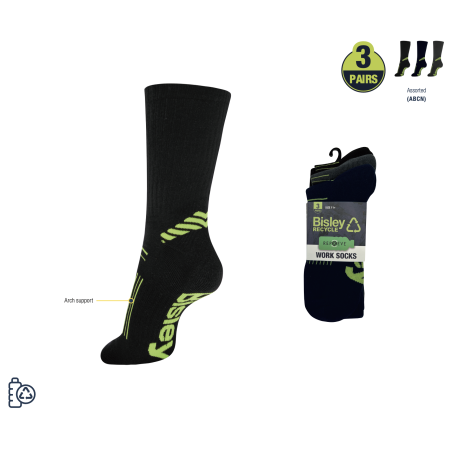 CHAUSSETTES DE TRAVAIL BISLEY (PACK DE 3X)